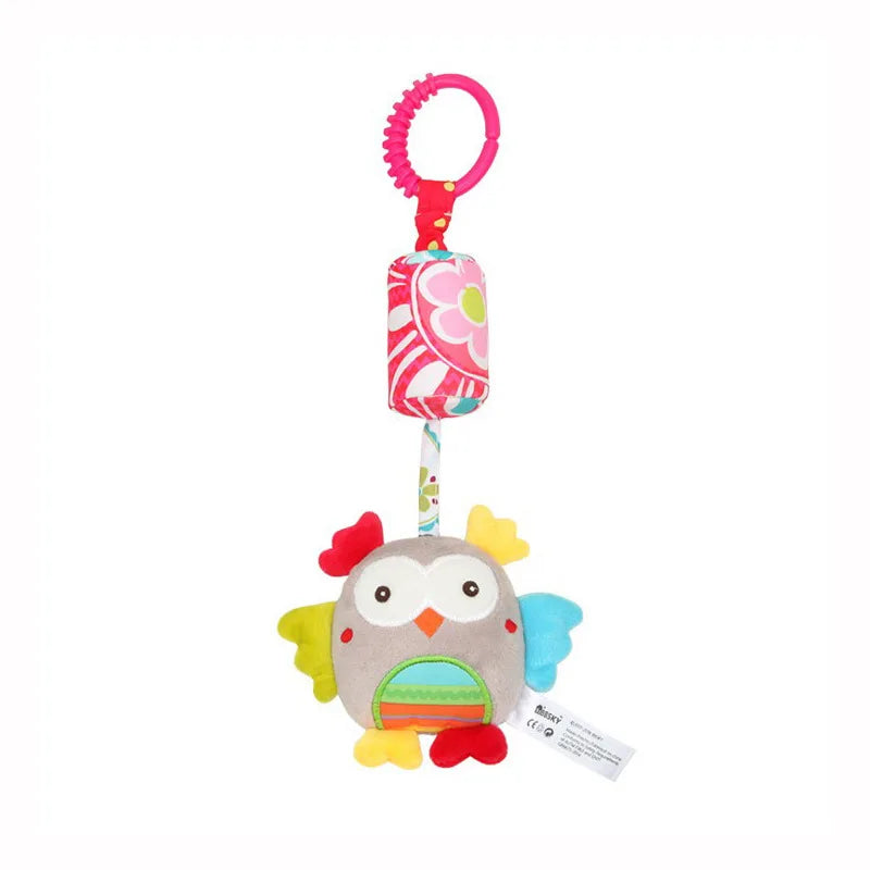 Baby Hanging Rattles Soft Sensory Learning Toy Plush Animals Stroller Infant Car Bed Crib Travel Activity for Babies Toddlers