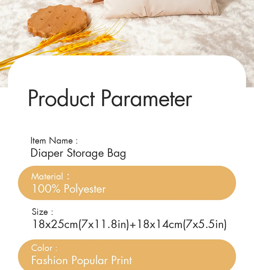 Elinfant Rainbow&Sun Pirnt 3PCS Portable Storage Bag Travel Wash Cosmetic Bag Waterproof Diaper Bag