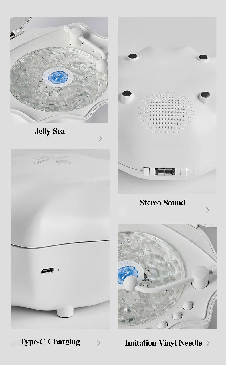 Portable Retro Bluetooth Speaker White Noise Sleep Aid Bluetooth Soundbar with Colorful Projection Light Wireless Music Player