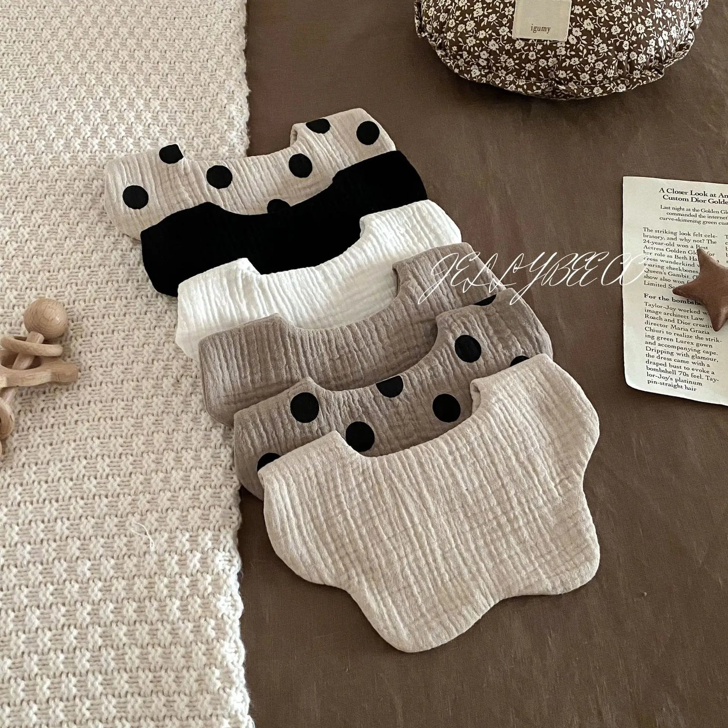 Boys and Girls Pure Cotton Candy Muslim Comfortable Saliva bib Baby Solid Lace Saliva Towel Saliva Towel Baby Supplies