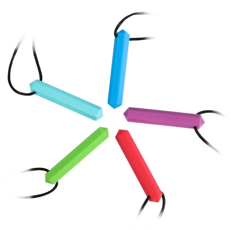 Baby Silicone Teether Kids Chew Necklace Sensory Chewy Pendant Teething Toys for Autism ADHD Special Needs