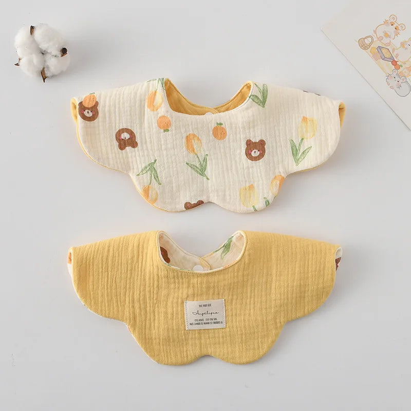 New Cute Cotton Baby Feeding Drool Bib Infants Two-sided Usable Saliva Towel Soft Burp Cloth For Newborn Toddler Kids Bibs