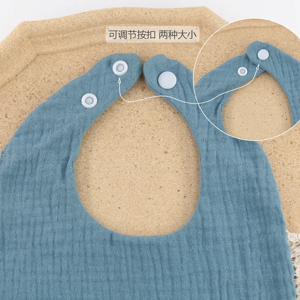 3Pcs/set Solid Muslin Cotton Baby Bibs & Lace Headbands Princess Boys Girls Saliva Towel Feeding Burp Cloths Nylon Hair Bands