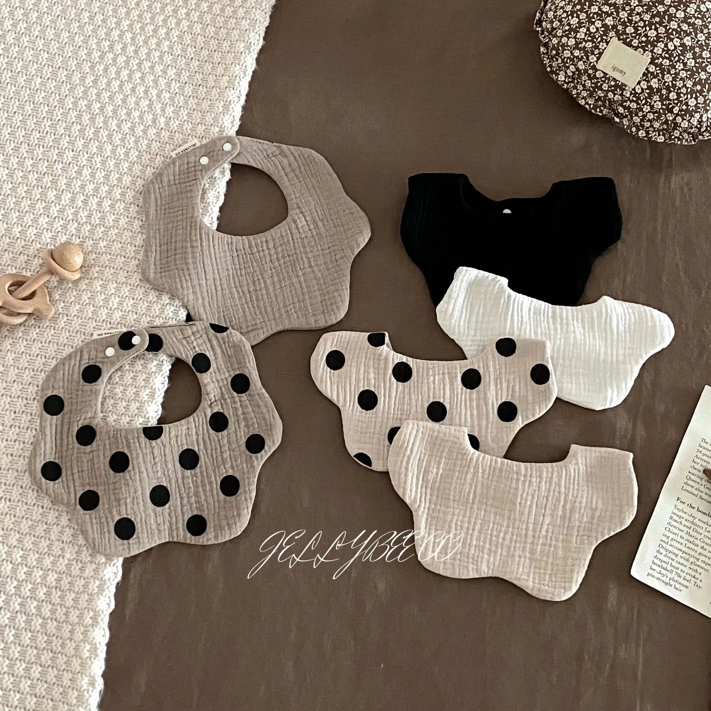 Boys and Girls Pure Cotton Candy Muslim Comfortable Saliva bib Baby Solid Lace Saliva Towel Saliva Towel Baby Supplies