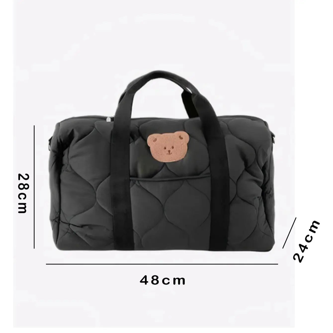 Autumn and winter fashion black mommy bag large capacity tote bag out travel bag baby diaper bag suitable for daily use