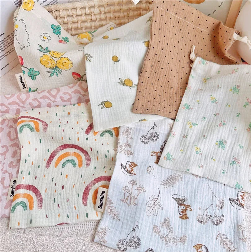 Printed Flower Mommy Bag Baby Diaper Bag Cotton Nappy String Pocket Stroller Carry Pack Travel Outdoor Diaper Storage Bag