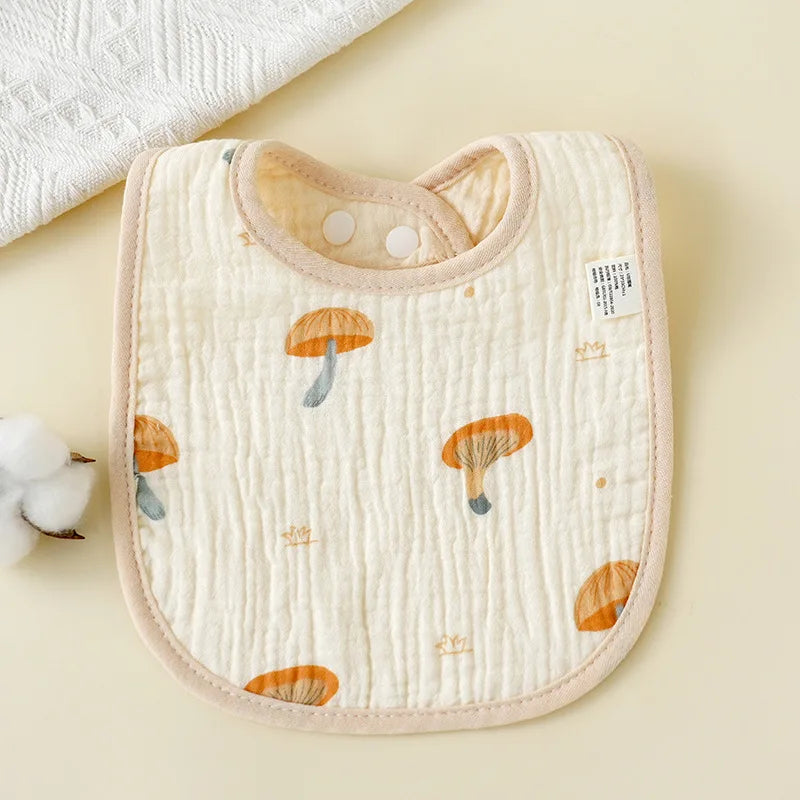 New Gauze U-shaped Baby Bibs Cute 6 Layers Cotton Saliva Towel Newborn Burp Cloths Bandana Scarf for Boy Girl Feeding Drool Bib
