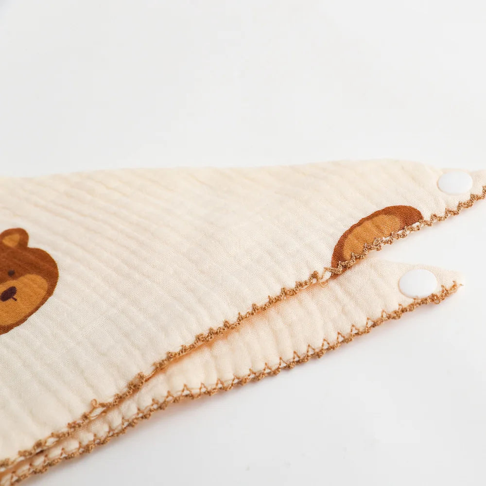 Baby Cotton Bibs Triangle Soft Lace Burp Cloth Saliva Towel Apron Bandana Scarf for Boys Girls Feeding Drool Bib Korean Style