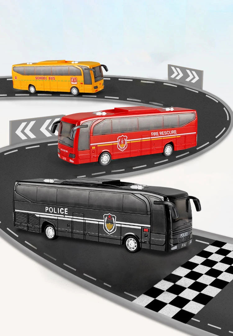 School Bus Toys Cars Plastics Little Cars City Bus With Sound And Light Up Friction Powered Cars Play Toys Gift For Kids