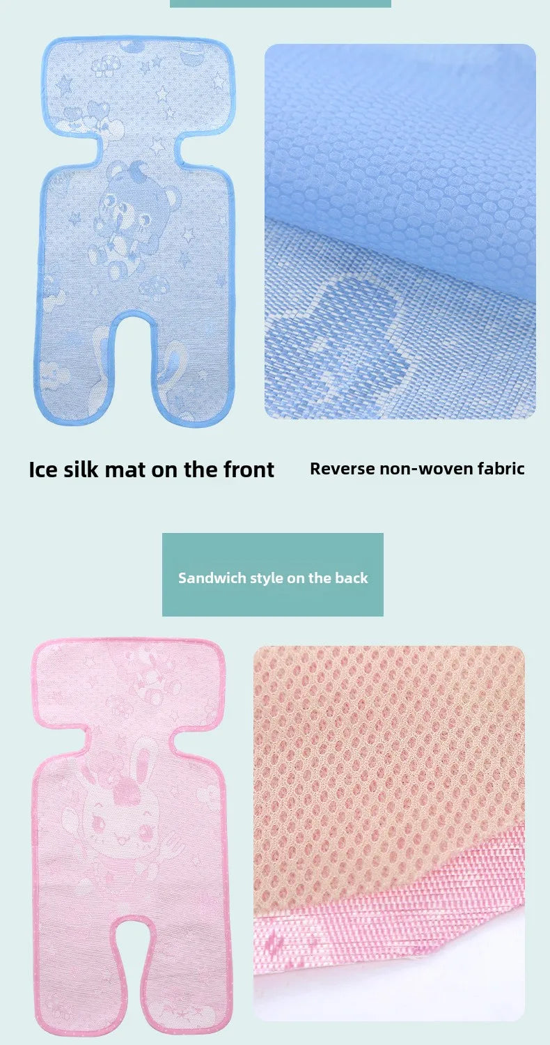 Universal Baby Stroller Seat Pad Summer Washable Cooling Mat Cushion for Stroller Car Seat High Chair Pushchair Sleeping Cushion