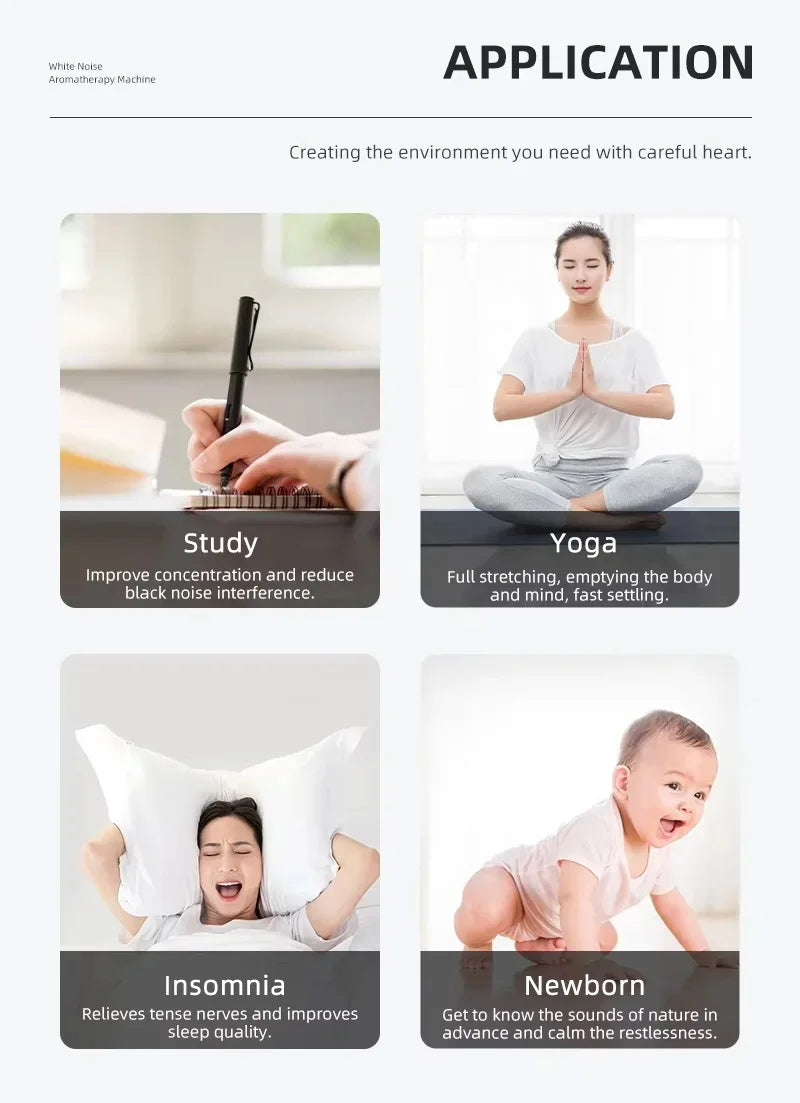 C221 Portable White Noise Built-in Bluetooth Speaker Humidifier Sleep Aid Device All-in-one Machine with 8 Group Nature Sounds