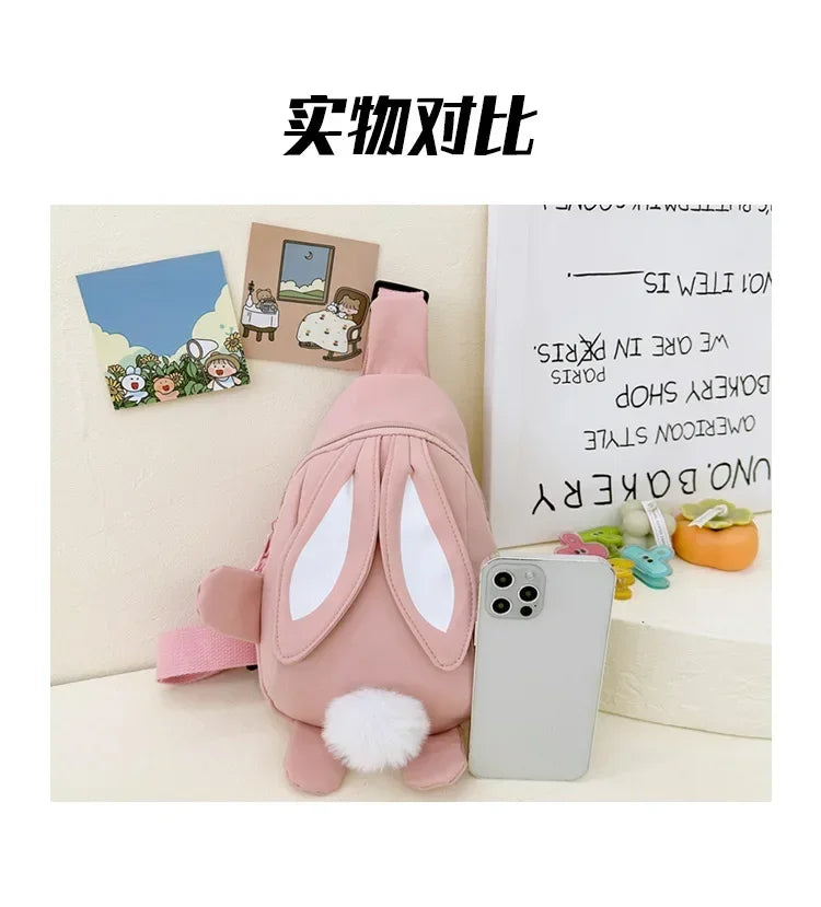 Fashion Children School Bags Bunny Portable Backpacks Kids Travel Rucksacks Cute Boys and Girls School Book Backpack Chest Bag
