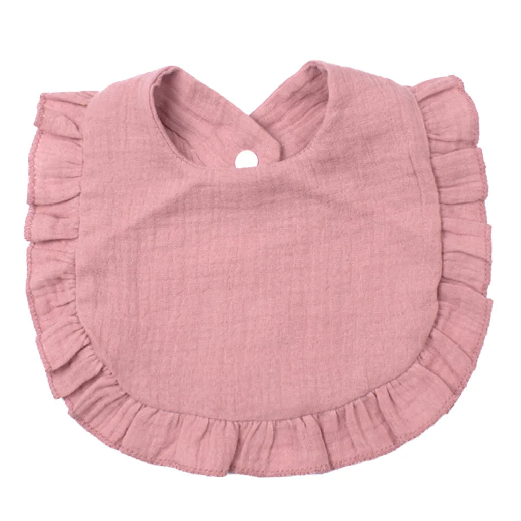 Gauze Bib for Boys Girls Pure Cotton Candy Colored Comfortable Saliva Bib Baby Solid Colored Lace Saliva Towel Baby Products