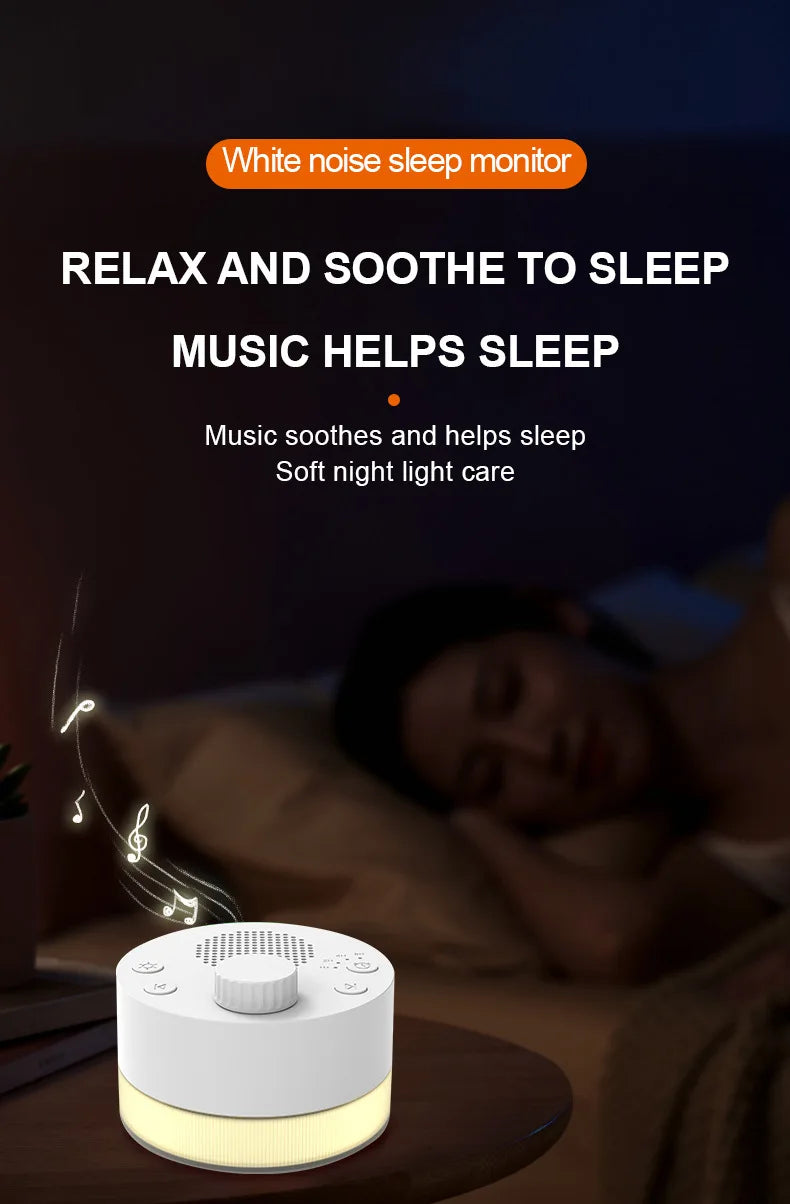 White Noise Machine with Warm Light 24 Natural Sounds Sleep Aid Deep Relaxation Soothing Sleep Aid Equipment
