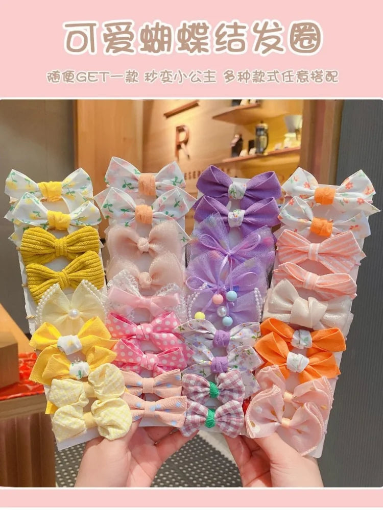 10pcs Hair Accessories Girls Scrunchies Aesthetic Lacos De Cabelo Infantil Bands Kids Bandeaux Elastiquec Headbands Bandes Cute