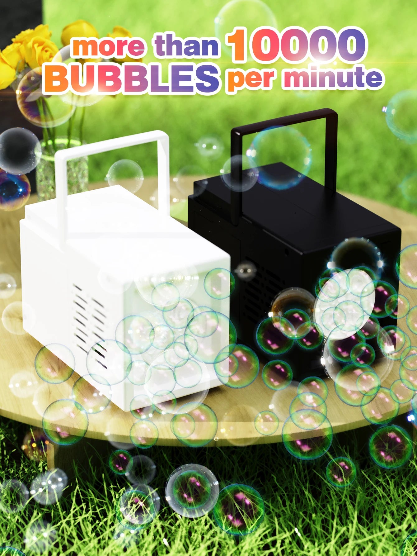 10 Hole Stage Outdoor Bubble Blowing Toy Kindergarten Handheld Small Double Hole Bubble Machine without Battery and Bubble Water