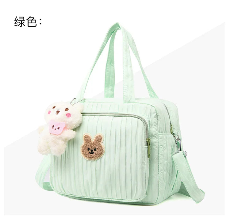 Baby Diaper Bags Maternity Mommy Bag Portable Multi-function Large Capacity Quilted Mom Travel Tote Bottle Storage with Pendant