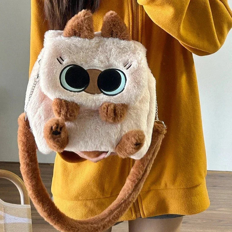 Student School Bag Artificial Fur Plush Capybara Bag Casual All-match Fur Bag Large Capacity Backpack School Backpack Mochila