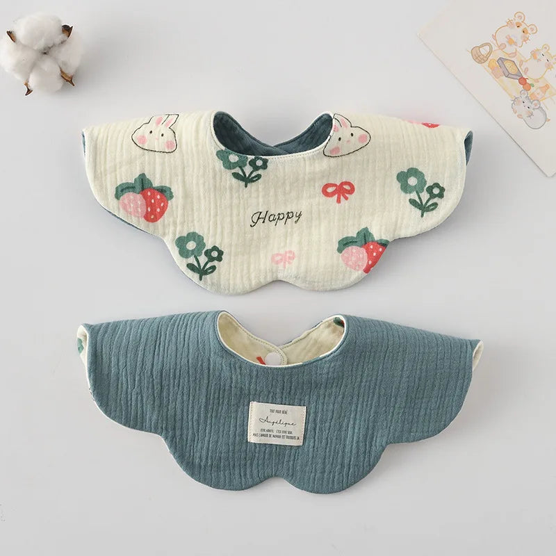 New Cute Cotton Baby Feeding Drool Bib Infants Two-sided Usable Saliva Towel Soft Burp Cloth For Newborn Toddler Kids Bibs