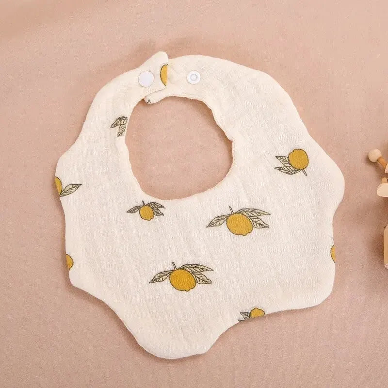 Wholesale Pure Cotton Printed Six-layer 360 Rotatable Baby Feeding Bibs Toddler Saliva Towel Infant Gauze Baby Bib