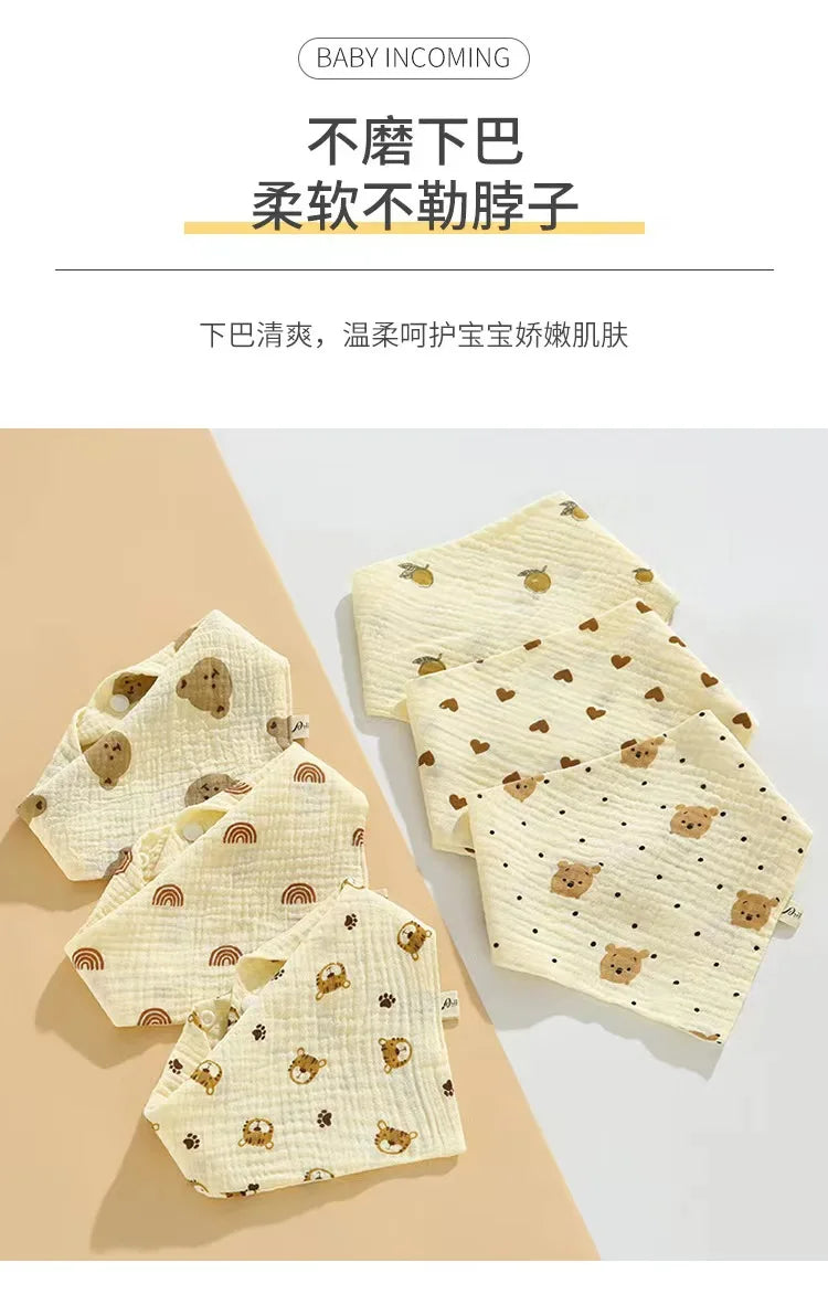 New Baby Cotton Soft Soothe Appease Square Towels Infant Color Matching Bandana Handkerchief Muslin Burp Cloths Feeding Bibs
