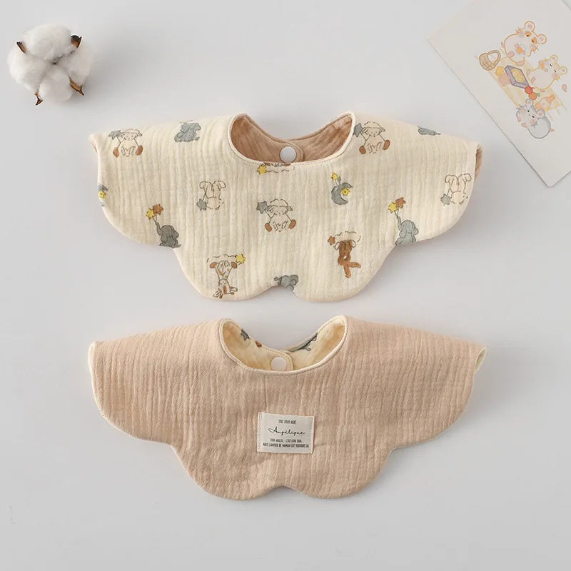 New Cute Cotton Baby Feeding Drool Bib Infants Two-sided Usable Saliva Towel Soft Burp Cloth For Newborn Toddler Kids Bibs