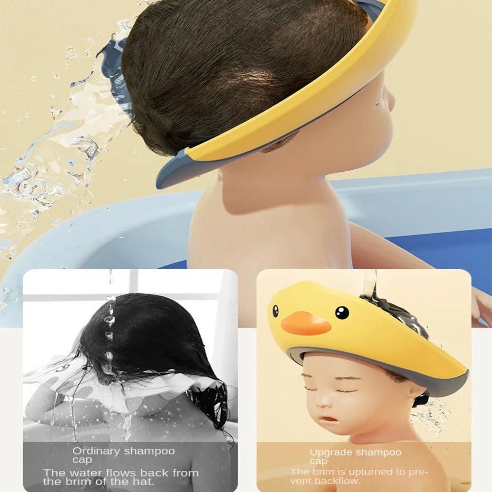 Children's Baby Bath Shower Cap Shampoo Bath Cap Adjustable Cap Waterproof Eye Protection Earmuff Headgear Shampoo Cap