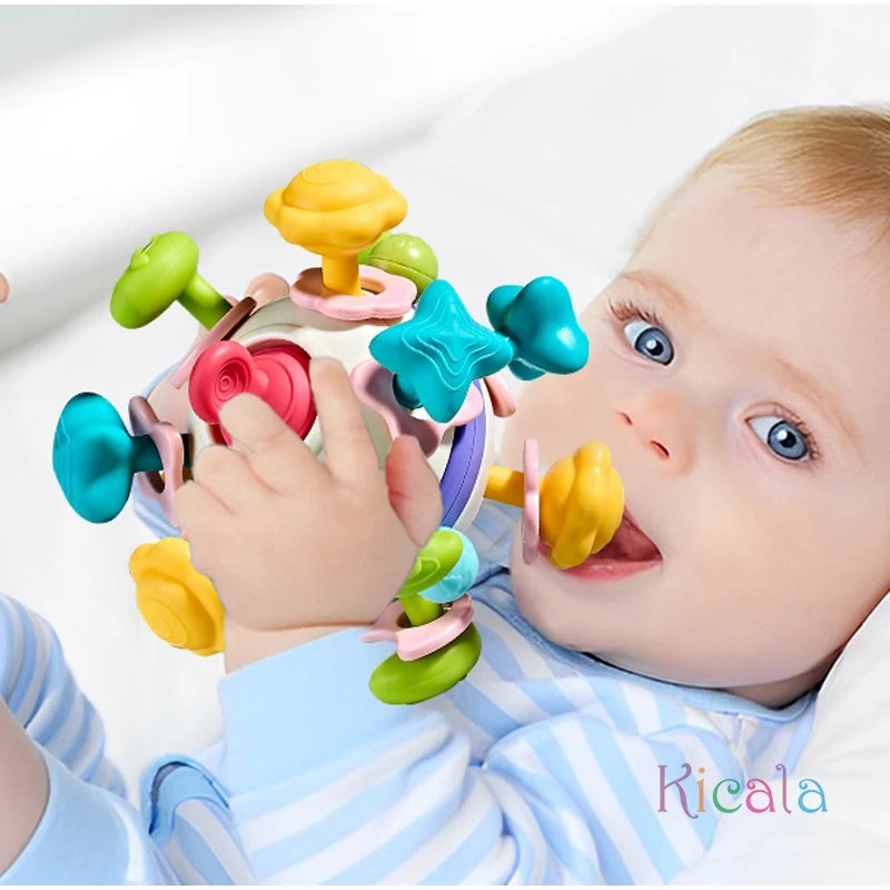 Baby Sensory Teething Toys Teethers for Babies 0 3 6 9 12 18 Months Infant Chew Rattles Toys Newborn Toddler Montessori Toy