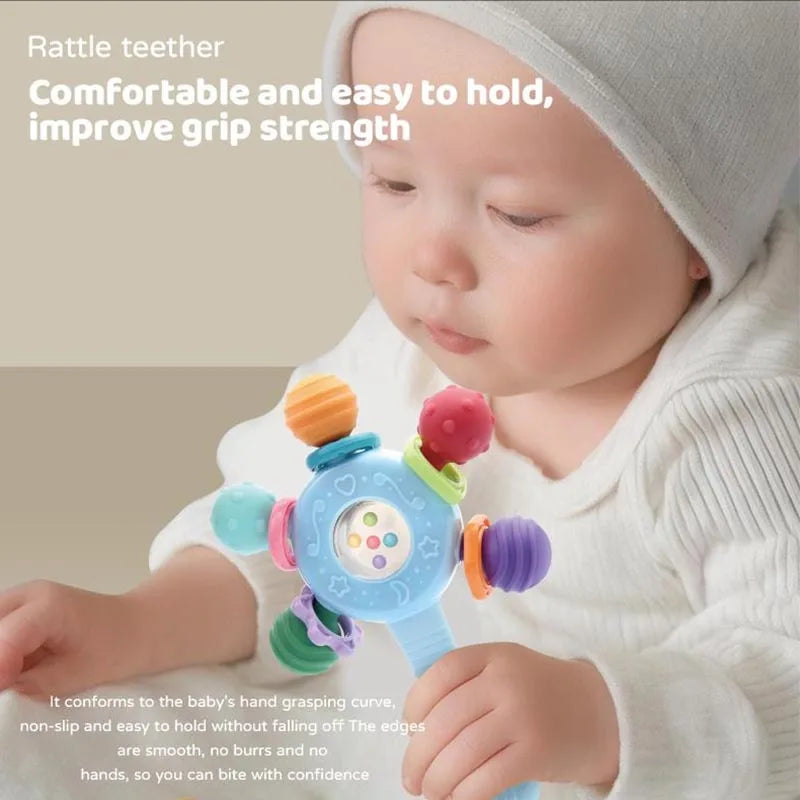 Baby Development Toys 0 6 12 Months Sensory Baby Teether Rattle Hand Grip Toys Soft Teething Educational Toys Games For Babies
