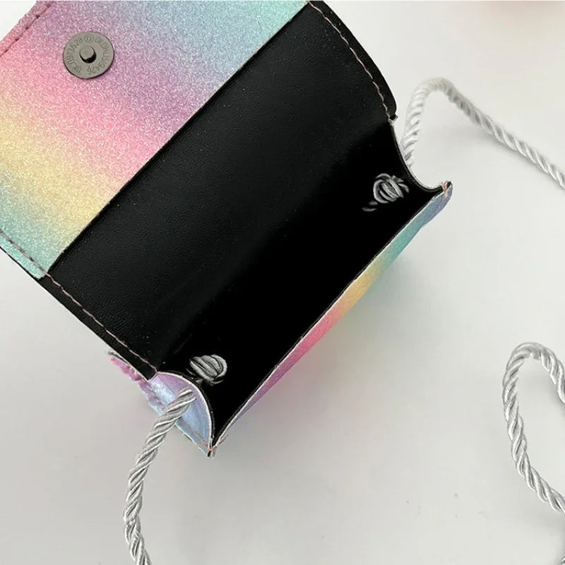 Mini Crossbody Bag for Children Cute Cartoon Cat Baby Girls Shoulder Bags PU Leather Boys Kids Small Coin Purse Handbags Wallet