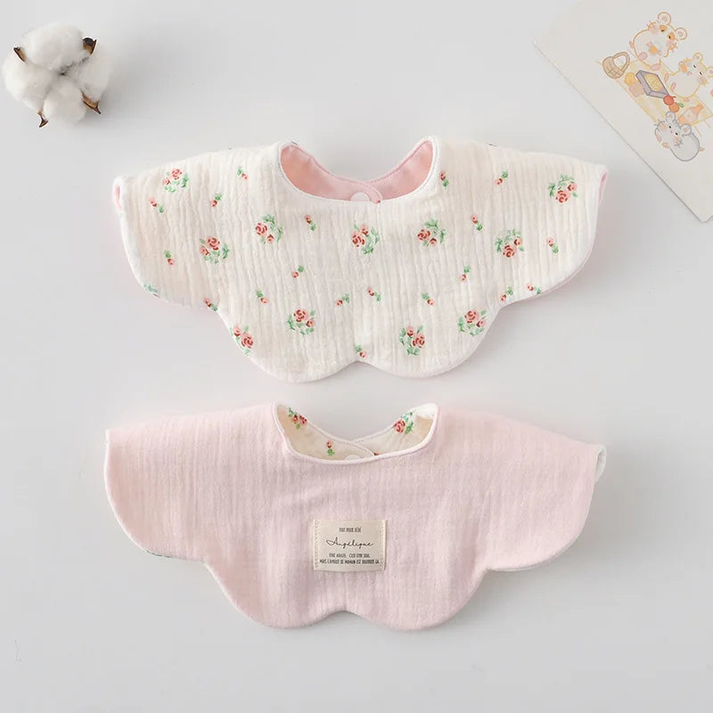 New Cute Cartoon Two-sided Usable Baby Feeding Drool Bib Infants Saliva Towel Cotton Burp Cloth For Newborn Toddler Kids Bibs
