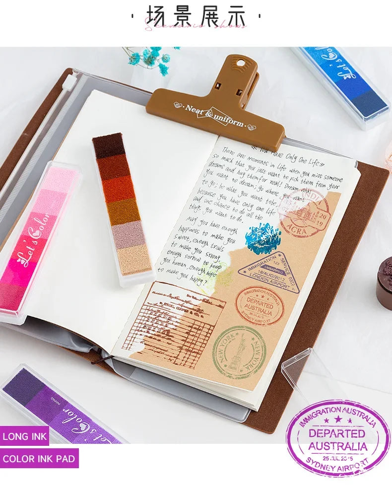 Journamm Finger Painting Kit Drawing Stencils Colorful Inkpad DIY Scrapbooking Creative Stationery Paint Tool School Supplies