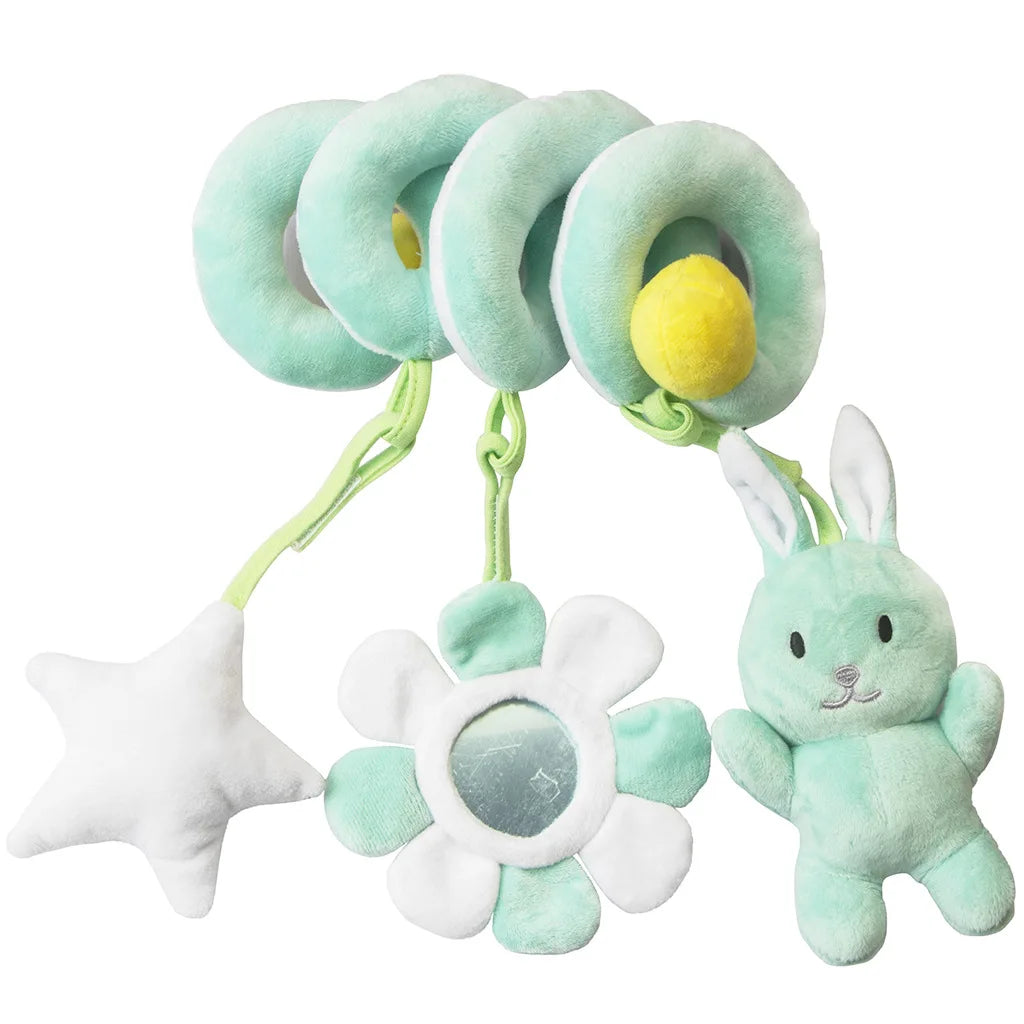 Newborns Spiral Hanging Activity Stroller Toy Baby Carseat Toy Black & White Lion Koala Rattle for Crib Mobile Sensory Toy Gift