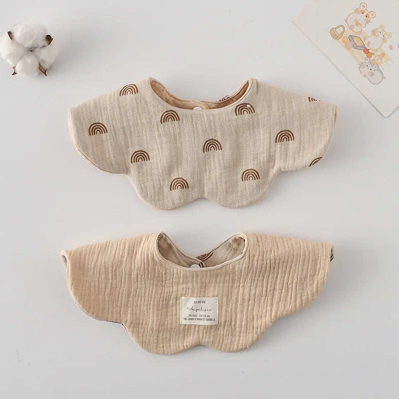 New Cute Cartoon Two-sided Usable Baby Feeding Drool Bib Infants Saliva Towel Cotton Burp Cloth For Newborn Toddler Kids Bibs