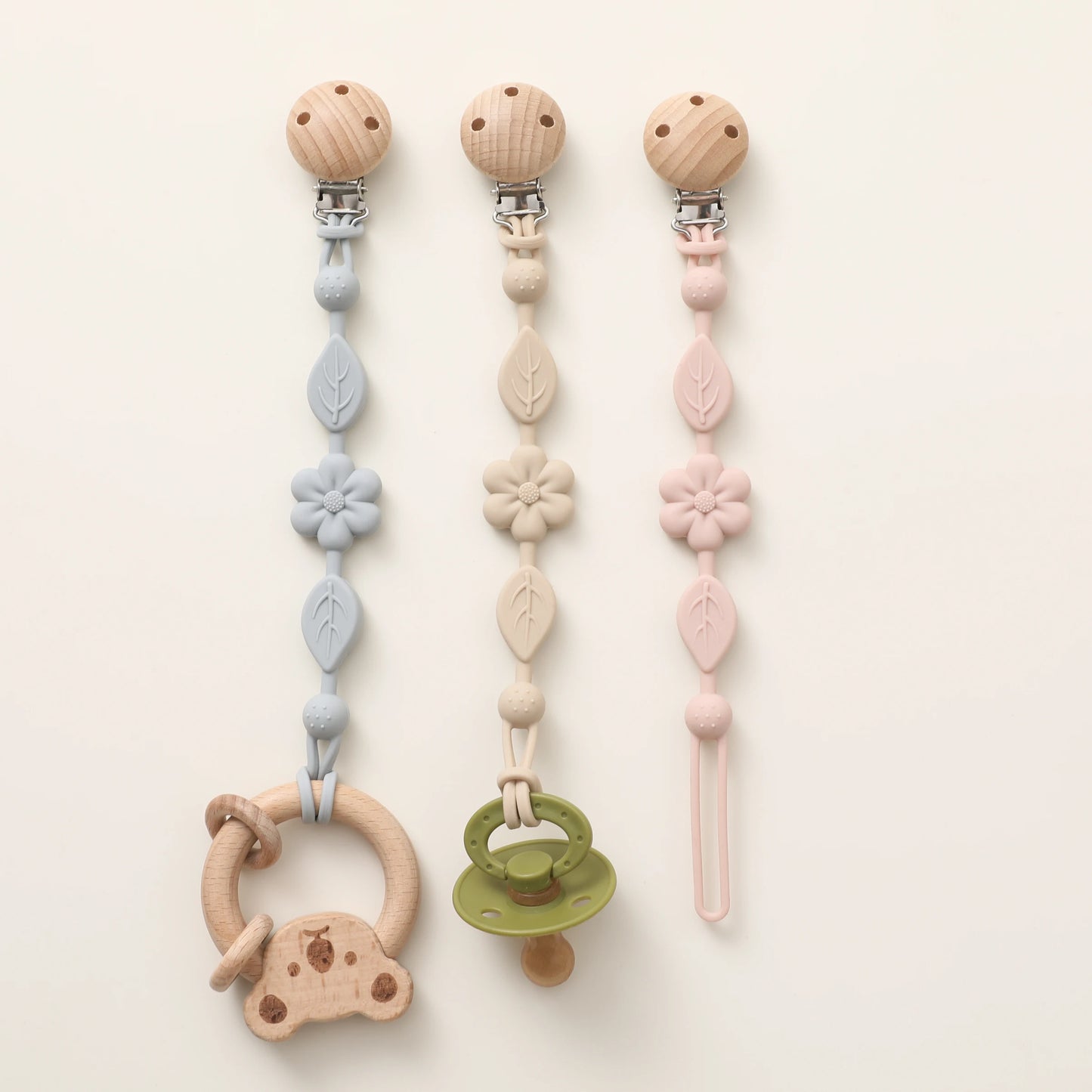 1pcs Baby Silicone Pacifier Chains, Flower Anti Loss Adjustable Pacifier Holder For Newborn, Suitable For Baby Toy Products