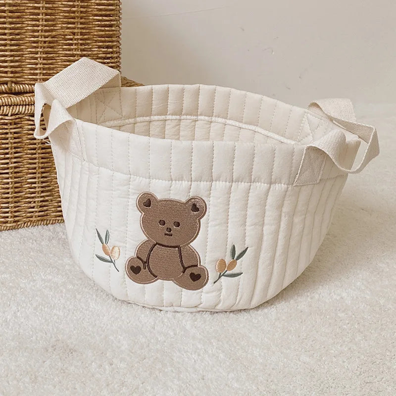 2022 New Diaper Bag Nappy Caddy Baby Items Toy Storage Bag for Newborn Crib Organizer Bedding Cotton Embroidery Mommy Bag Bebe