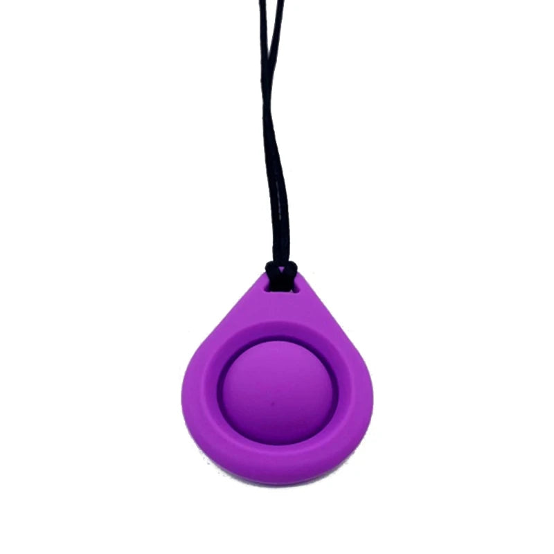 Baby Silicone Teether Kids Chew Necklace Sensory Chewy Pendant Teething Toys for Autism ADHD Special Needs