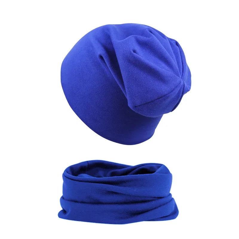2pcs New Baby Hat Scarf Autumn Winter Soft Elastic Beanie Hats Cotton Newborn Bonnet Warm Accessories Set Boys Girls Hip Hop Cap