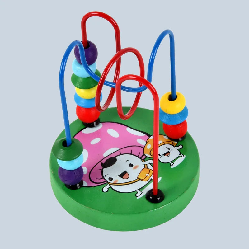 Colorful Wooden Roller Coaster Educational Circle Toy For Preschool Learning Bead Maze Toy Perfect Gift For Young Children