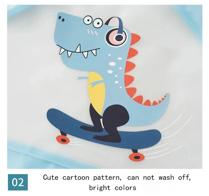 Baby Food Overalls Waterproof Children's Bibs Boys And Girls Drool Towel Four Seasons Long Sleeve No-Wash Apron