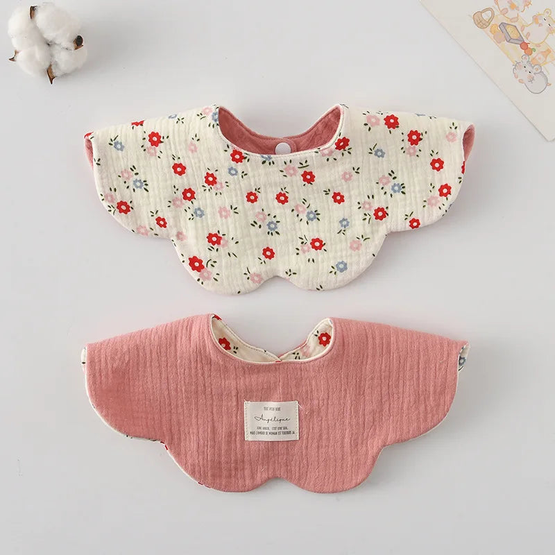 New Cute Cartoon Two-sided Usable Baby Feeding Drool Bib Infants Saliva Towel Cotton Burp Cloth For Newborn Toddler Kids Bibs