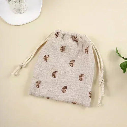 Printed Flower Mommy Bag Baby Diaper Bag Cotton Nappy String Pocket Stroller Carry Pack Travel Outdoor Diaper Storage Bag