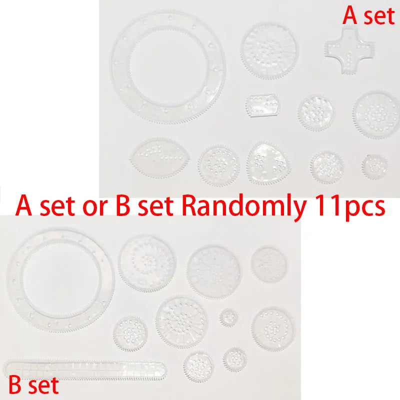 11/22pcs Spirograph Drawing Toys Set Interlocking Gears Wheels Geometric Ruler Drawing Accessories Creative Educational Kids Toy