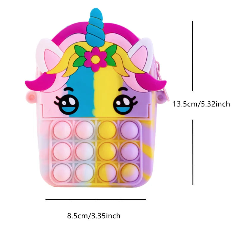 Pop Purse Silicone Sensory Push Pop Bubble Bag Crossbody Bag Antistress Toys Reliver Autism Handbag Coin Pouch for Kids