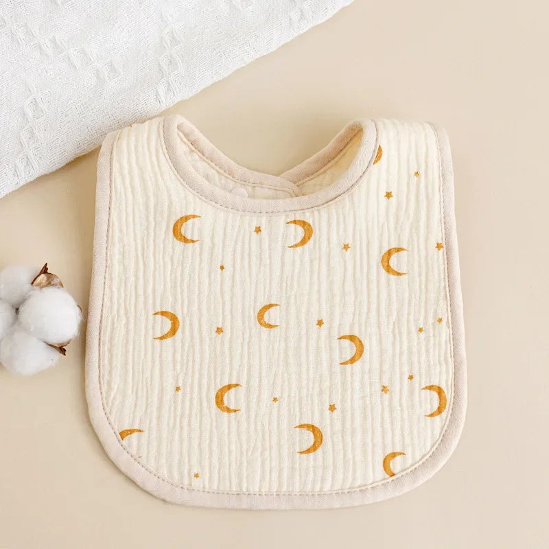 New Gauze U-shaped Baby Bibs Cute 6 Layers Cotton Saliva Towel Newborn Burp Cloths Bandana Scarf for Boy Girl Feeding Drool Bib