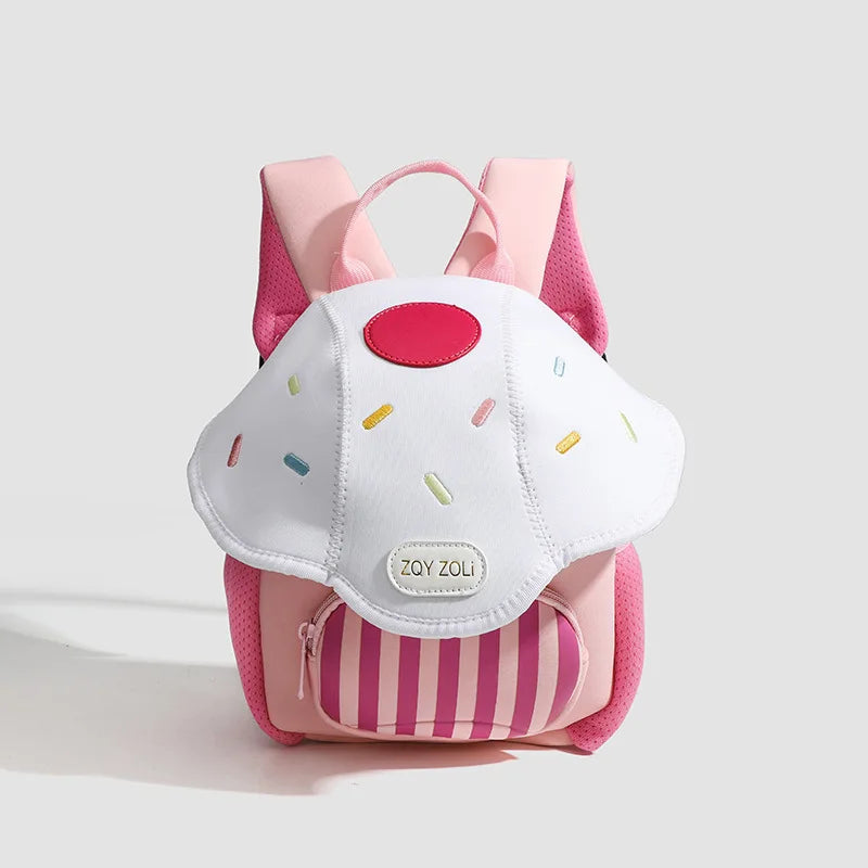 Kid Backpack Cute Mushroom Apple Kindergarten Cartoon Pink Mini Travel Bag Schoolbag Preschool Gift for Toddler Girl Boy 3-6