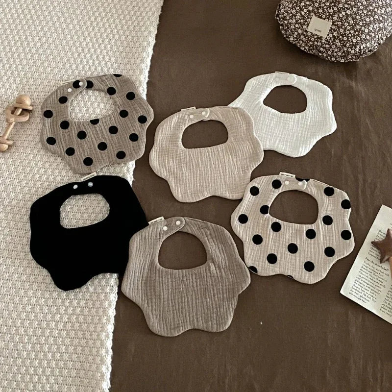 Boys and Girls Pure Cotton Candy Muslim Comfortable Saliva bib Baby Solid Lace Saliva Towel Saliva Towel Baby Supplies