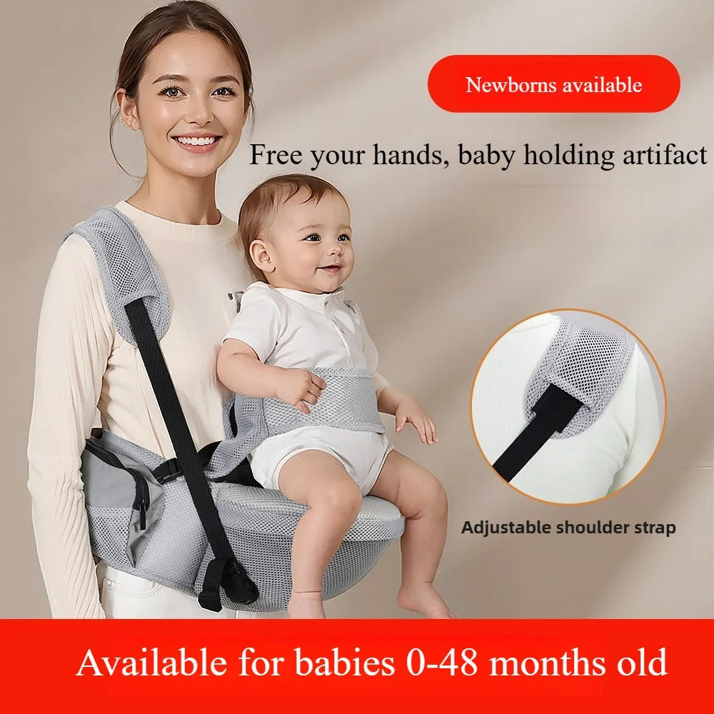 4-48 Mouths Baby Sling Bebes Waist Stool Baby Bag Carrier Wrap Portable Kid Hip Seat with Safety Sling Multifunctional Seat Belt