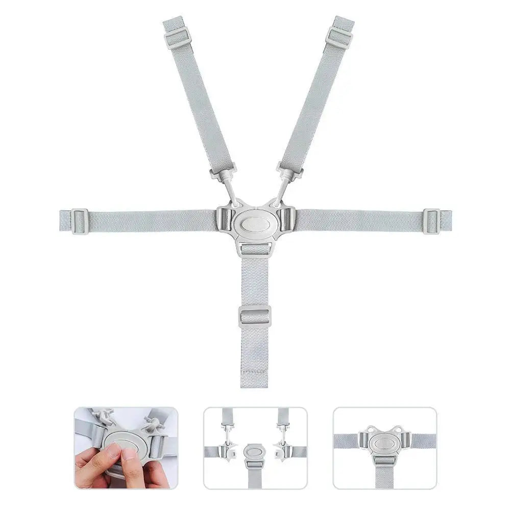 Child Dining Chair Belt Cross-shaped Design Baby 5 Point Harness High Chair Safe Belt Seat Belts For Strollers Car Seats