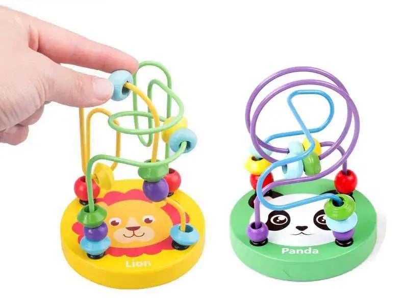 Colorful Wooden Roller Coaster Educational Circle Toy For Preschool Learning Bead Maze Toy Perfect Gift For Young Children